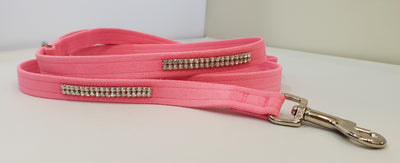 Pink Microsuede 1/2" x 4' Leash - 2 Row