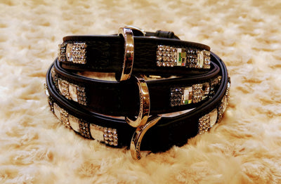 Malucchi Gala Black Leather Collar